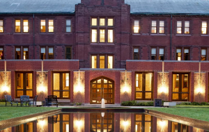 Munk School at night